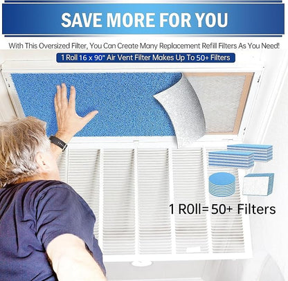 UBeesize Air Vent Filters, MERV 8 Triple Vent Filter Kit - Image 5