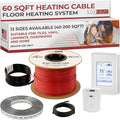 LuxHeat 60sqft Floor Heating Cable Kit - 240v Tile Floor Heating Kit - Heated Flooring System Includes UDG4 Programmable Thermostat w/GFCI, Heated Cable, Strapping, Flooring Sensor & Alarm