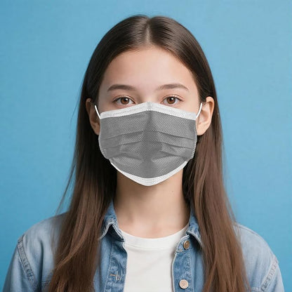NNPCBT Grey Disposable Face Masks 125 Pack, 3-Ply Breathable Mask - Image 7