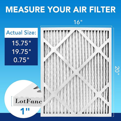 LotFancy 16x20x1 Air Filter MERV 13 4-Pack, Electrostatic Pleated HVAC Furnace - Image 2