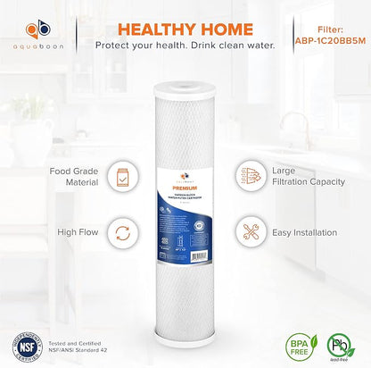 Aquaboon 5 Micron 20 x 4.5 Premium CTO Activated Carbon Water Filter Cartridge - Image 4