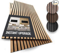 2-Pack Wood Panels for Wall - Acoustic Wood Slat Wall Panels, Soundproof Wooden Paneling for Interior Decor
