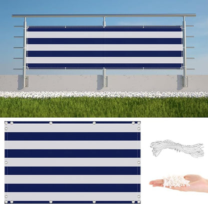 Balcony Privacy Screen 2' x 49.2' UV Protection Weather-Resistant Outdoor Dog by AYLFBFU