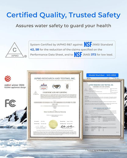 Waterdrop X8-PRO Reverse Osmosis Water Filter, NSF/ANSI 42&58&372 Certified - Image 6