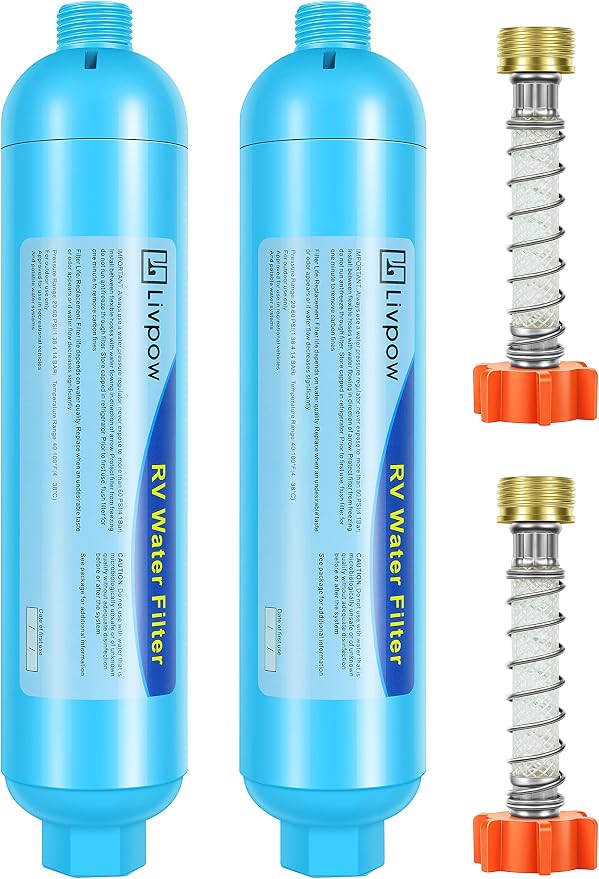 RV Water Filter and Hose Kit 2 Pack by Livpow