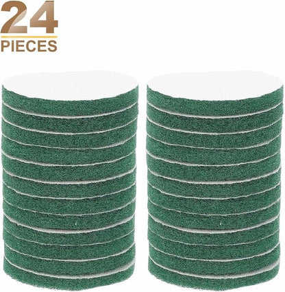 HARFINGTON 24pcs Scrubber Scouring Pads 180 Grits 4 Inch Drill Power Brush Hoop - Image 3