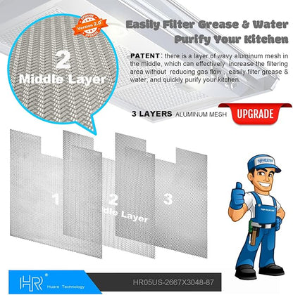 Updated W10169961A Range Hood Filter, Stove Vent Filter, Fits Whirlpool - Image 9