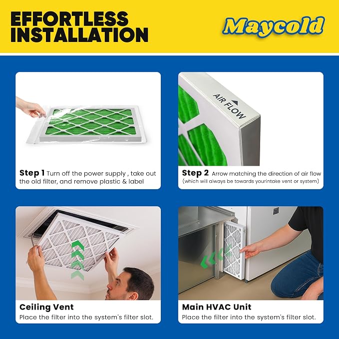 Maycold MERV 13 14x24x1 Air Filter, High-Efficiency Pleated AC & Furnace Filters - Image 7