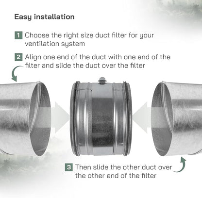Vent Systems 8" Inch Inline Air Filter - Image 5