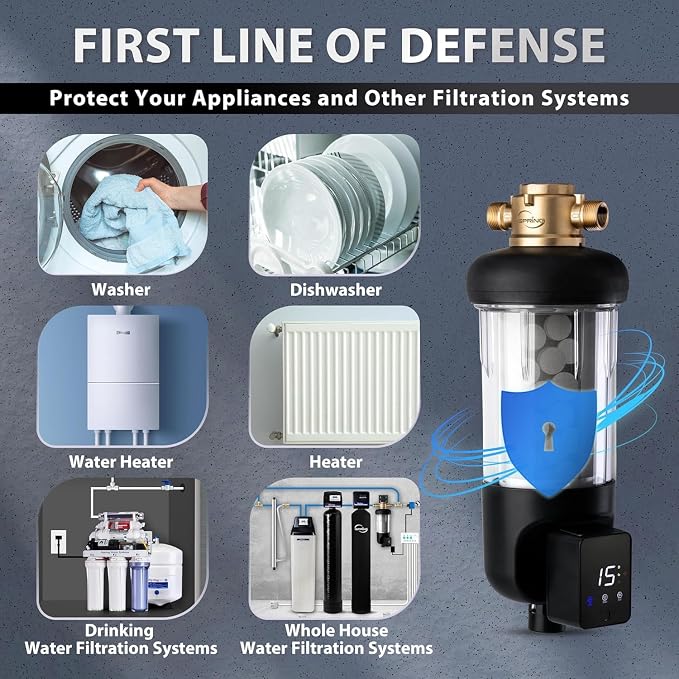 iSpring WSP100SL-ARJ, NSF Certified, Whole House Spin Down Sediment Water - Image 3