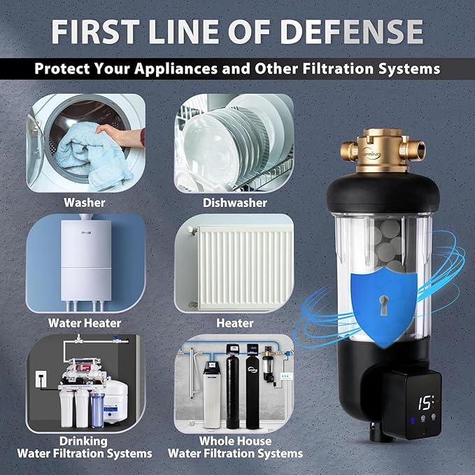 iSpring WSP50SL-ARJ Reusable Whole House Spin Down Sediment Water Filter - Image 3