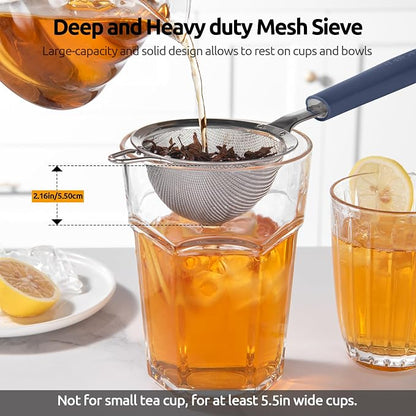 U-Taste Small Fine Mesh Strainer: 18/8 Stainless Steel 3.35in 30 Mesh Kitchen - Image 9