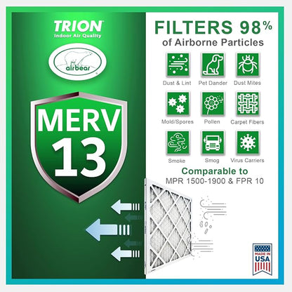 16x25x3 TRION Air Bear Cub Pleated HVAC Air Filter MERV 13 - Image 5