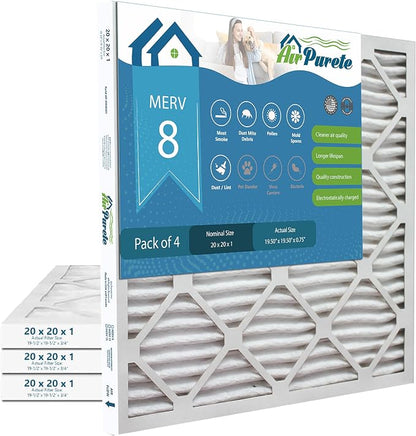 20x20x1 Air Filters | AirPurete AP-3M20201 HVAC AC Furnace Air Filters | Actual by AirPurete