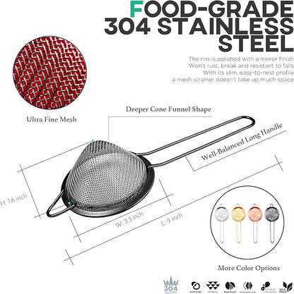 Homestia 304 Stainless Steel Fine Mesh Strainer - Image 4