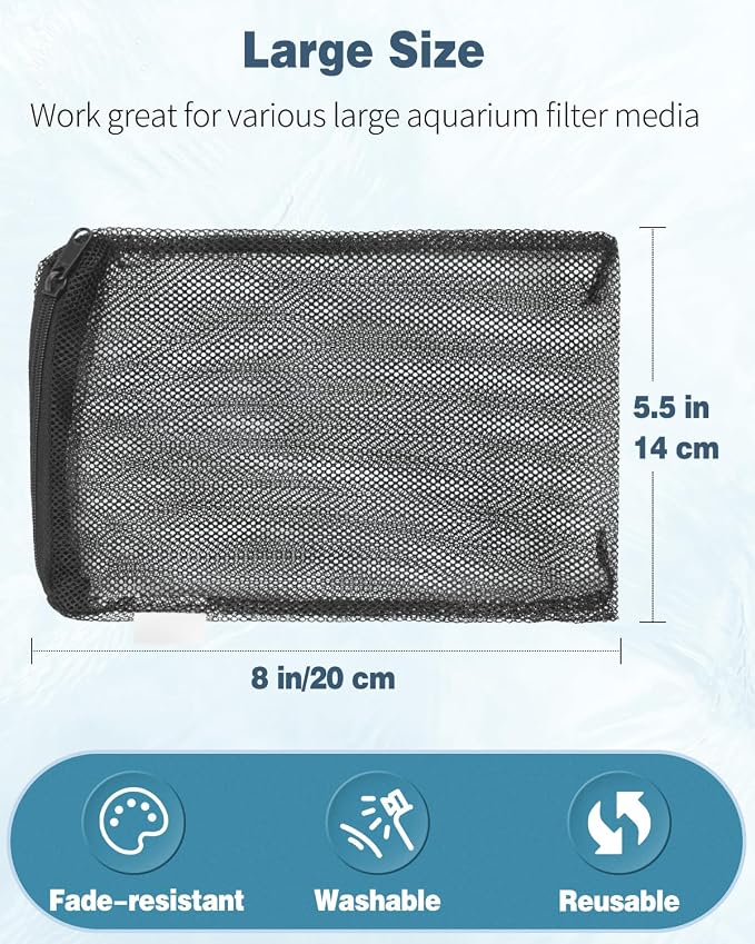Pawfly 8 Pack Aquarium Filter Media Bags, Fish Tank Fine Mesh Bag - Image 3