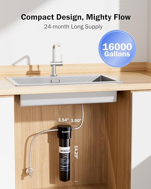Dreamwills DS15 Under Sink Water Filter System, 1.3 GPM Direct Connect Kitchen - Image 6