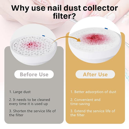 200 Sheets Nail Dust Collector Filter Paper Disposable Nail Dust Filters - Image 5