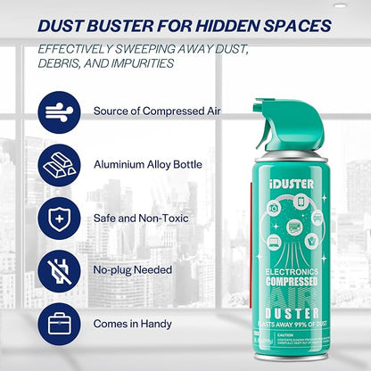 Disposable Compressed Air Duster, 3.5 oz Computer Cleaner, Keyboard Cleaner - Image 3