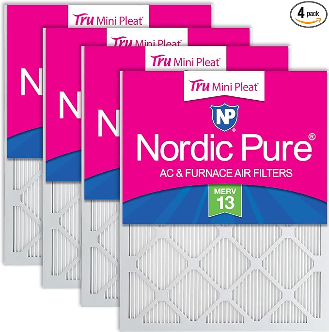 Nordic Pure 16x16x1 Tru Mini Pleat MERV 13 AC Furnace Air Filters – 2.5X More by NordicPure