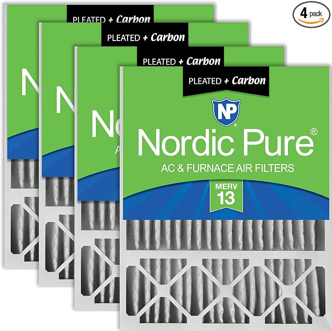 Nordic Pure 20x25x5 Honeywell Replacement Air Filters MERV 13 Plus Carbon 4 Pack by NordicPure