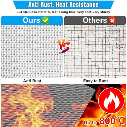 Valchoose 2PACK Stainless Mesh Screen 12”X24”, 20 Mesh 304 Steel Woven Wire Mesh - Image 4