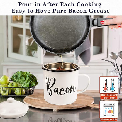 Bacon Grease Container with Strainer - Image 4