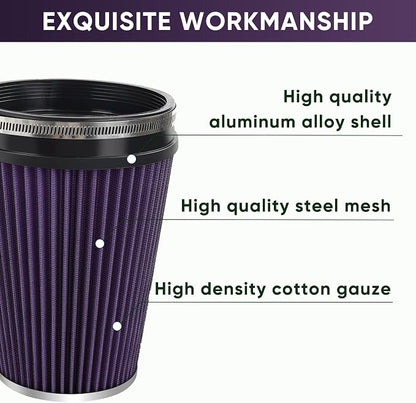 6" 152mm Cold Air Intake Filter Clamp-On Replacement High Flow Inlet Air Filter - Image 5