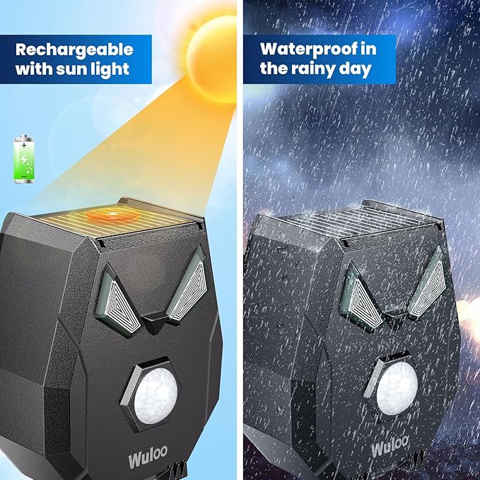 Solar Wireless Driveway Alarm, Outdoor Motion Sensor Detector Alarms Driveway Alert System 2000ft Long Range with Rechargeable Battery, Outside Weatherproof/Expandable (1 Receiver and 2 sensors)