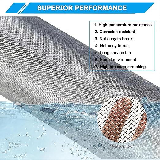 10 Mesh Stainless Steel Mesh Screen 304, 15.7'' x 147'' Metal Mesh Screen - Image 3