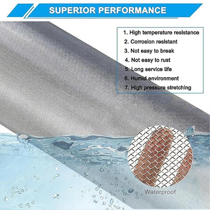 10 Mesh Stainless Steel Mesh Screen 304, 15.7'' x 147'' Metal Mesh Screen - Image 3