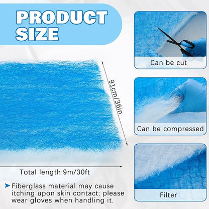 Pangda 360" x 36" x 1" Hammock Roll Air Vent Filters Media Fiberglass Air - Image 2