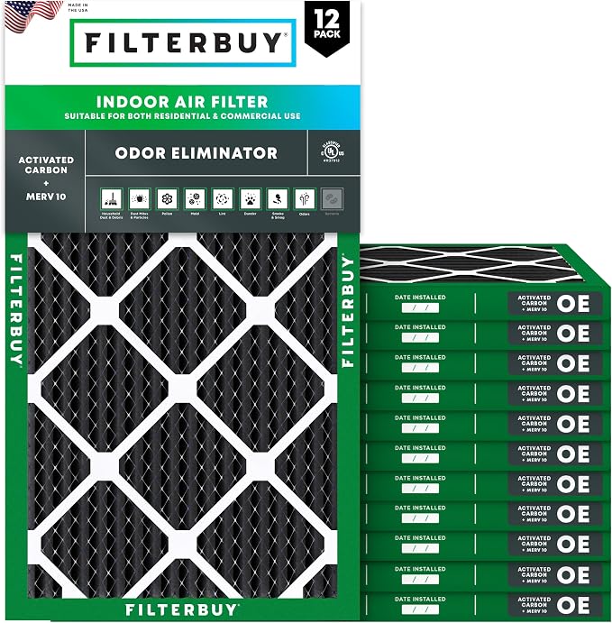 Filterbuy 18x30x1 Air Filter MERV 10 Odor & Allergy Defense by Filterbuy