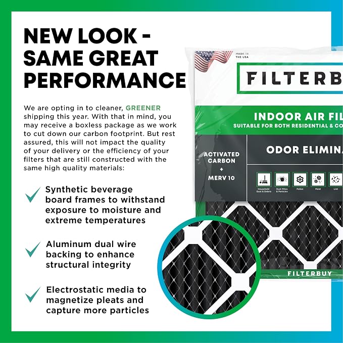 Filterbuy 12x20x1 Air Filter MERV 10 Odor & Allergy Defense - Image 3