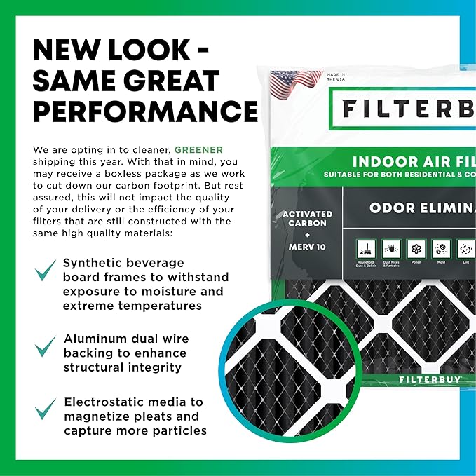 Filterbuy 18x18x1 Air Filter MERV 10 Odor & Allergy Defense - Image 3