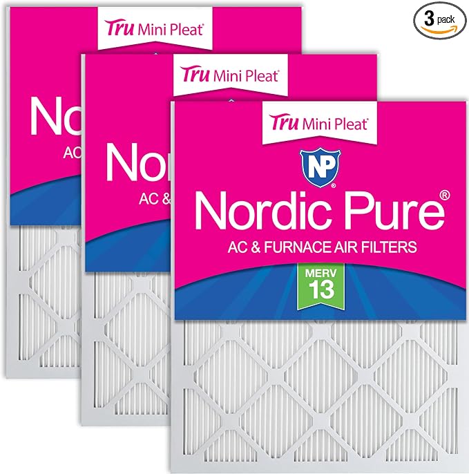 Nordic Pure 20x25x1 Tru Mini Pleat MERV 13 AC Furnace Air Filters – 2.5X More by NordicPure