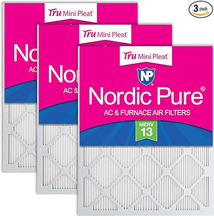 Nordic Pure 16x16x1 Tru Mini Pleat MERV 13 AC Furnace Air Filters – 2.5X More by NordicPure