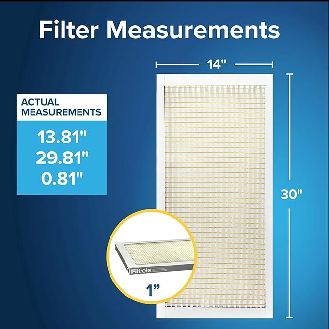 Filtrete 14x30x1 Air Filter, MPR 300, MERV 5, Clean Living Basic Dust 3-Month - Image 2