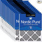Nordic Pure 12x20x1 Furnace Air Filters MERV 12 Pleated Plus Carbon 24 Pack by NordicPure