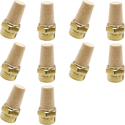 Zorfeter 10pcs Pneumatic Brass Exhaust Muffler Filter, 1/4" NPT Male Thread Hex - Image 6