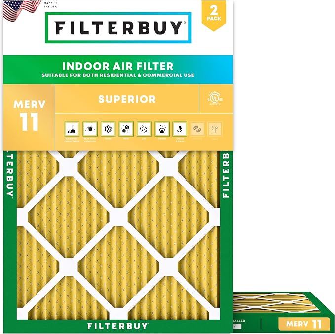 Filterbuy 24x28x1 Air Filter MERV 11 Superior Pet & Allergy Defense, by Filterbuy