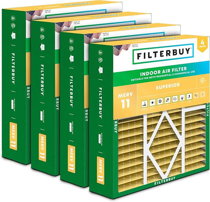 Filterbuy 20x25x5 Air Filter MERV 11 Superior Pet & Allergy Defense, Pleated by Filterbuy