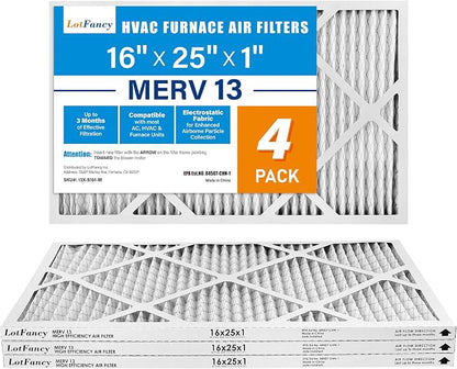 LotFancy 16x25x1 Air Filter MERV 13 4-Pack, Electrostatic Pleated HVAC Furnace - Image 9