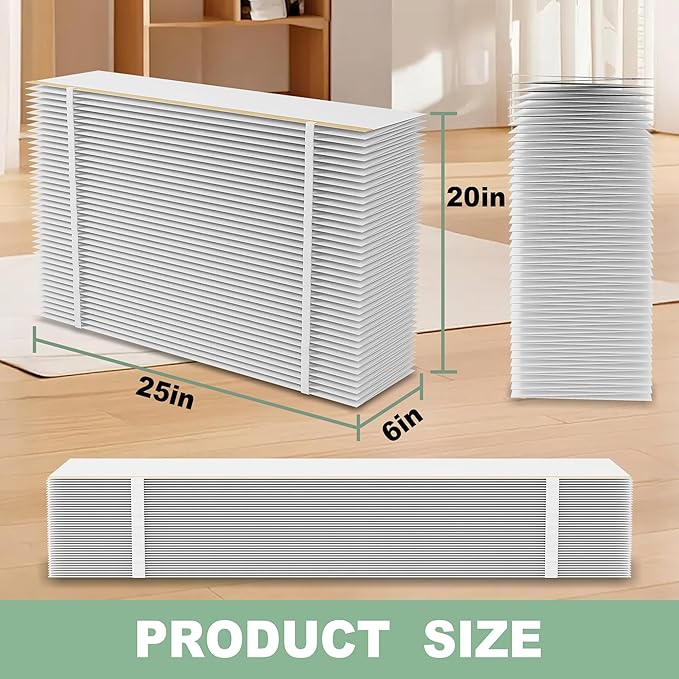 （2 Pack）201 Replacement Furnace Filter Compatible with A prilaire Space-Gard 2200,2250 Whole-House Air Purifier and X0445, 20x25x6 Air Filter Rplacement，incloud 2 Pleat Spacers