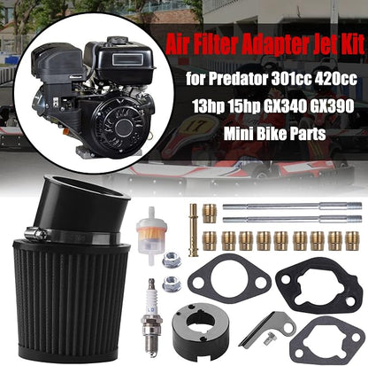 Air Filter Adapter Jet Kit for Predator 301cc 420cc 11hp 13hp 15hp GX340 GX390 - Image 6