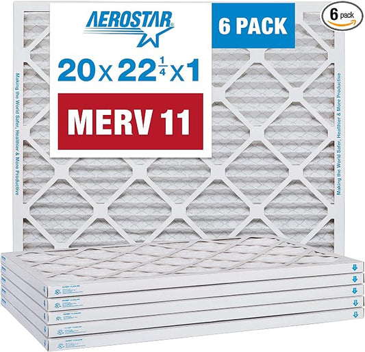 Aerostar 20x22 1/4x1 MERV 11 Pleated Air Filter, AC Furnace Air Filter by AirFiltersDelivered