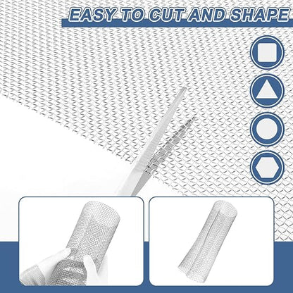 uxcell 12 Mesh 39" x 12" Woven Wire Mesh, 304 Stainless Steel Air Vent Filter - Image 4