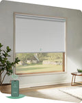 Yoolax Motorized Blinds App Control, Blackout Roller Shades for Windows, Cordless Automatic Shades Roller Window Blinds for Bedroom Living Room Office (Blackout Alpine White, 37" W x 72" H)