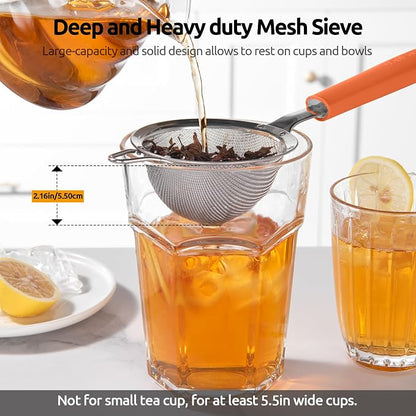 U-Taste Small Fine Mesh Strainer: 18/8 Stainless Steel 3.35in 30 Mesh Kitchen - Image 9