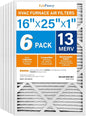 LotFancy 16x25x1 Air Filter MERV 13 6-Pack, Electrostatic Pleated HVAC Furnace by LotFancy